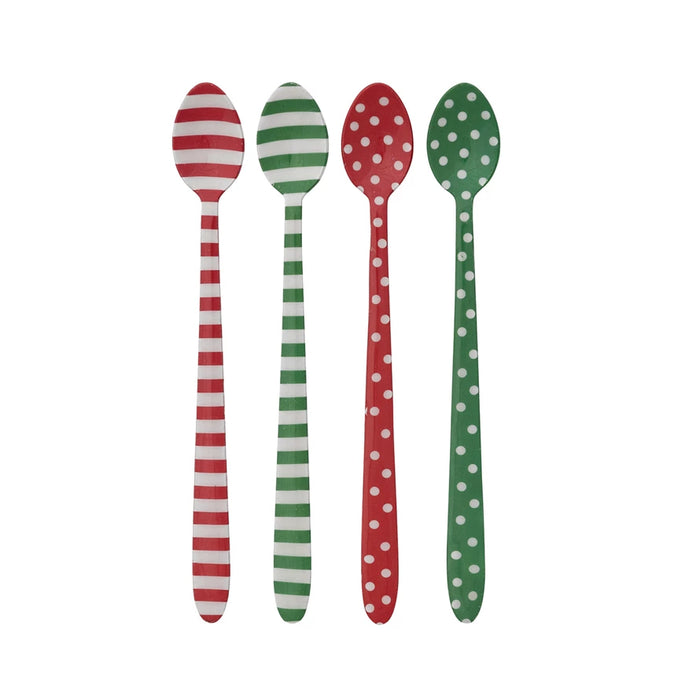 Enameled Cocktail Spoons, 4 Styles