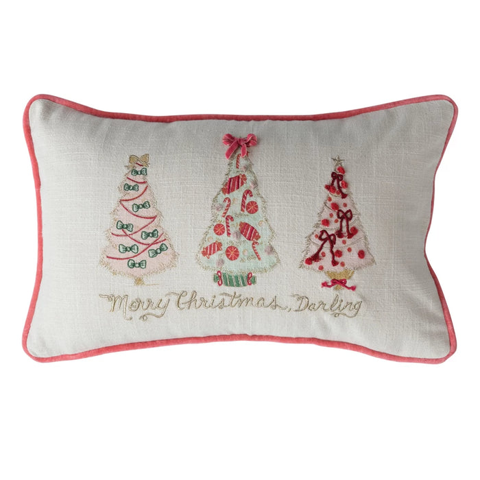 Cotton Lumbar Pillow, Merry Christmas Darling