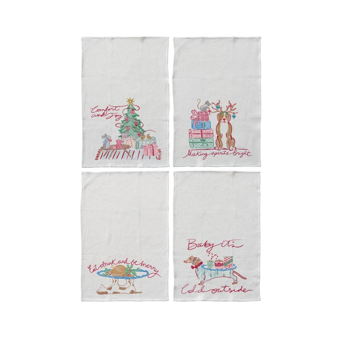 Holiday Waffle Weave Dish Towel, 4 Styles