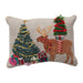 Lumbar Pillow with Applique, Embroidery, Reindeer & Christmas Tree