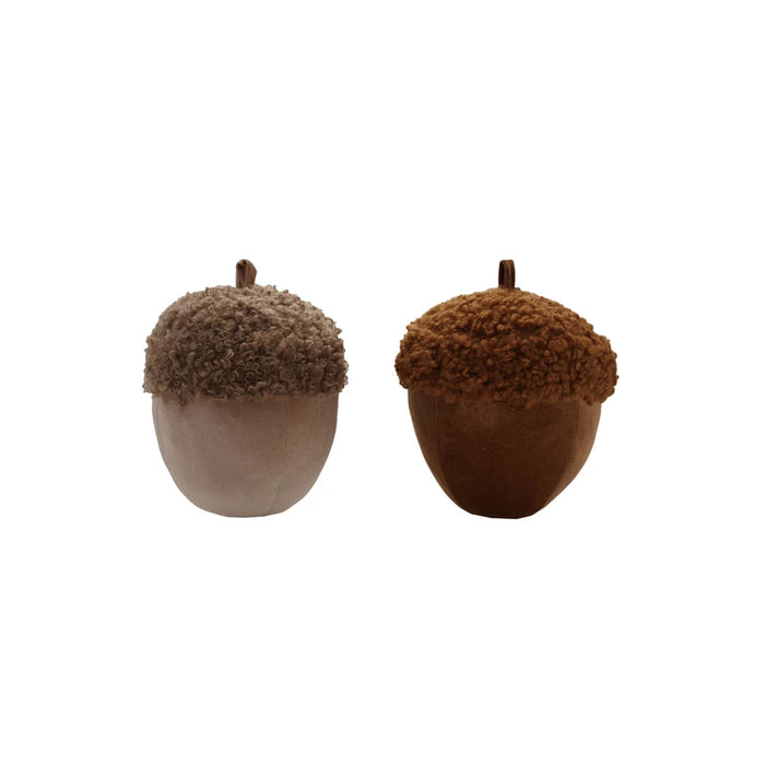 Acorn Pillow, Velvet & Sherpa