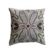 20" Square Linen Printed Pillow with Embroidery & Patterned Cotton Back ©