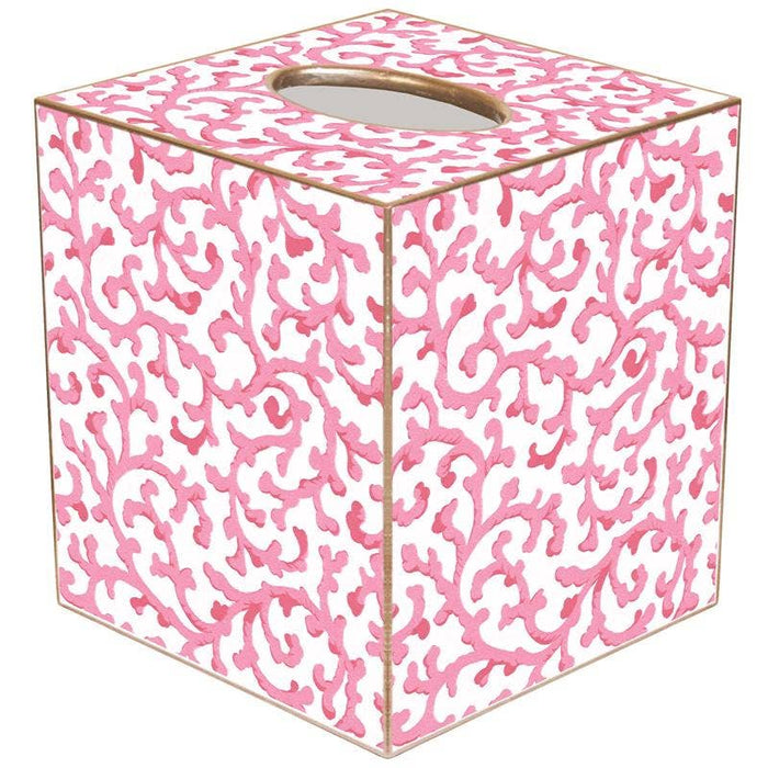 Pink Waverly Scroll Tissue Box Cover