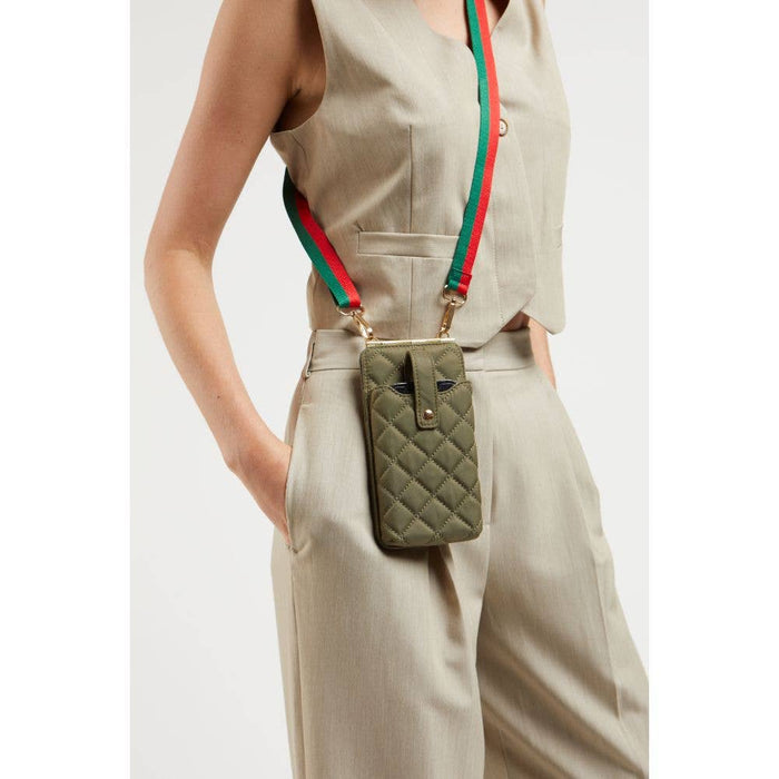Duality - Quilted Cell Phone Crossbody: Sage