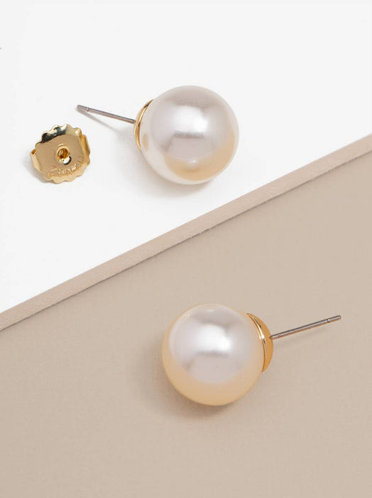 Chunky Pearl Stud Earring: Gold/Pearl