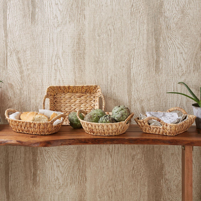 Hand-Crafted Handled Water Hyacinth Baskets