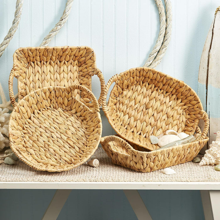 Hand-Crafted Handled Water Hyacinth Baskets