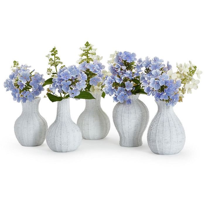 White Basket Weave Pattern Vases