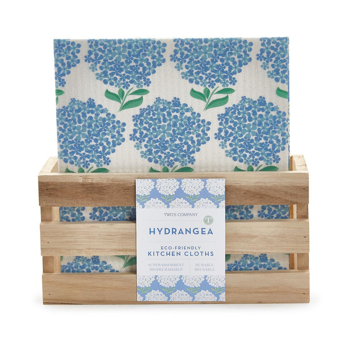 Hydrangea Kitchen Cloth, Blue Hydrangea