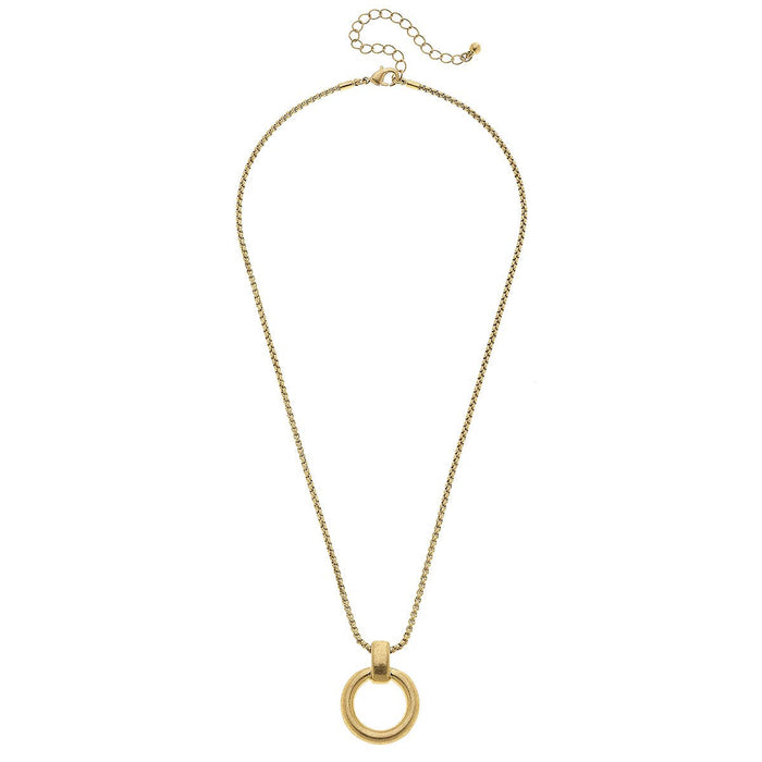 Paige O-Ring Necklace in Worn Gold