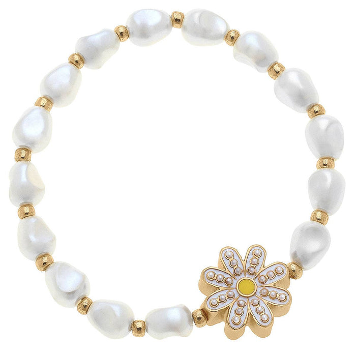 Madeleine Pearl & Daisy Children's Bracelet in White