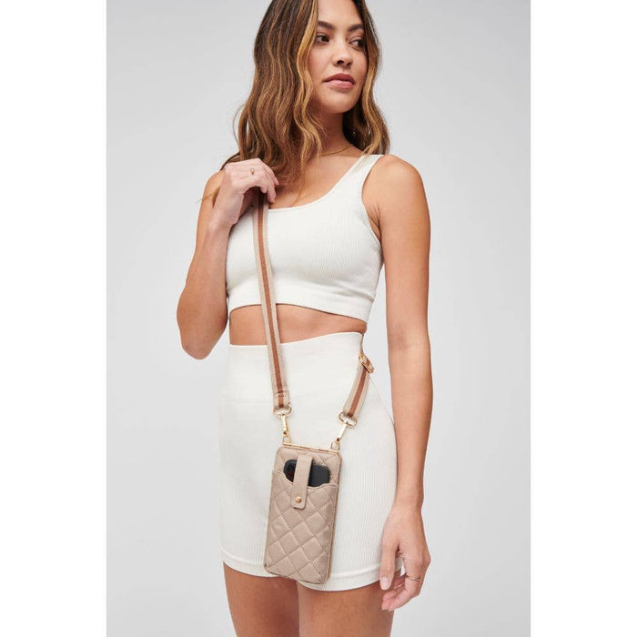 Duality - Quilted Cell Phone Crossbody: Nude