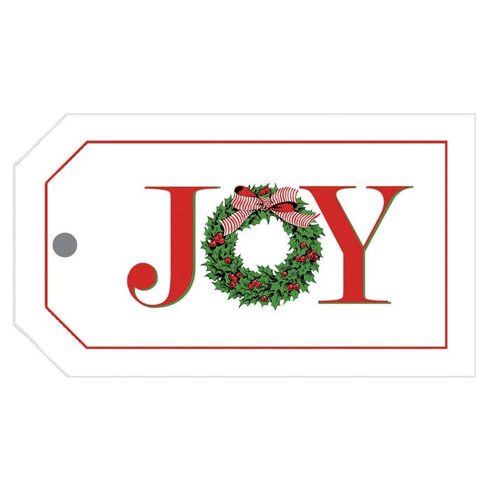 JOY Holly Wreath Christmas Gift Tags
