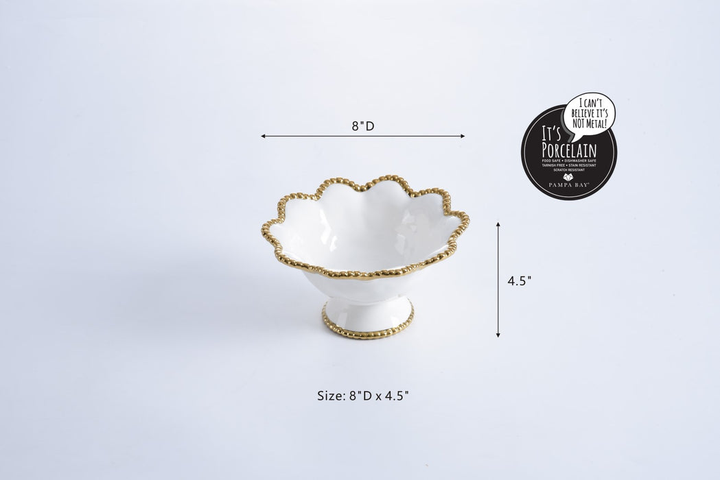 Pampa Bay Footed Bowl, White