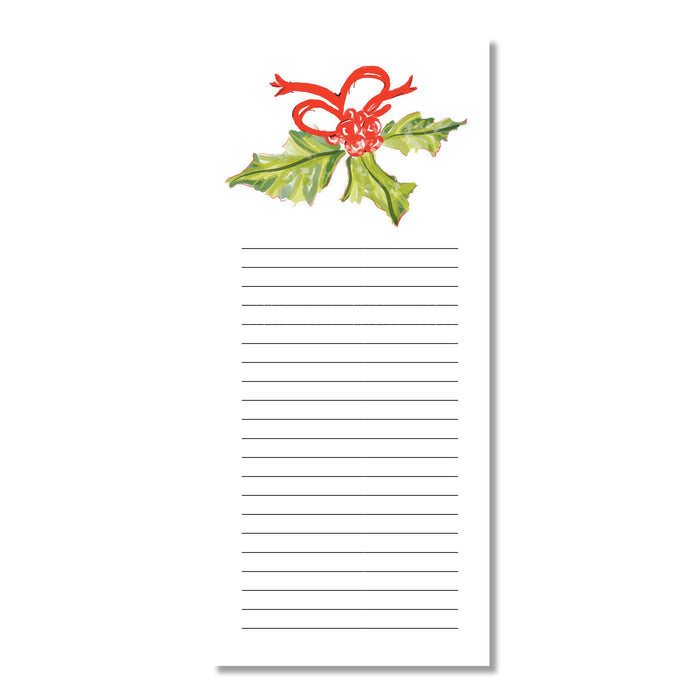 Christmas List Pad, Holly Leaves