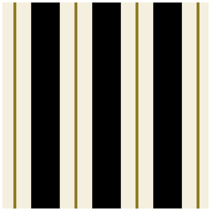 Cocktail Napkin, Black & Gold Awning Stripe
