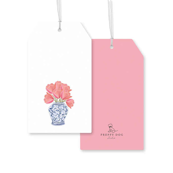 Gift Tag, Vase of Tulips