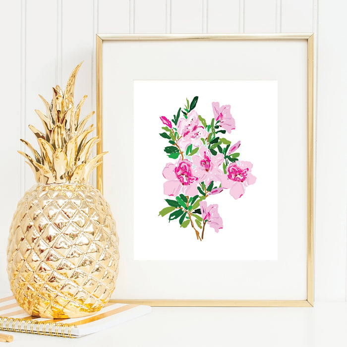 Art Print, Pink Azaleas