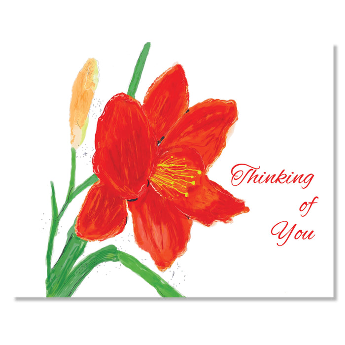 Greeting Card, Red Daylily