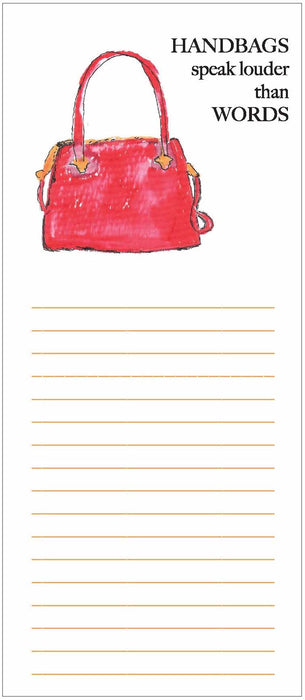 List Pad, Red Handbag