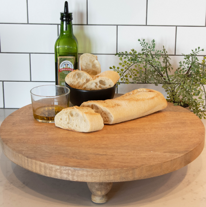 Artisan Wood Footed Board, Round