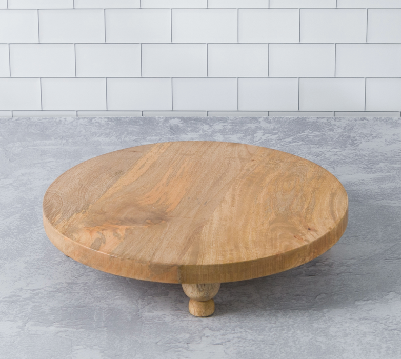 Artisan Wood Footed Board, Round