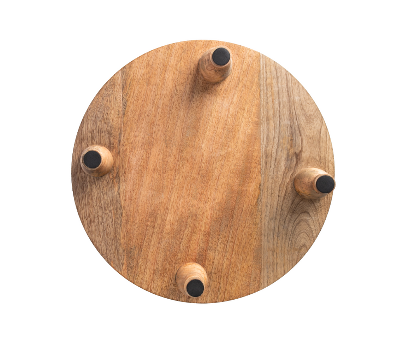 Artisan Wood Footed Board, Round