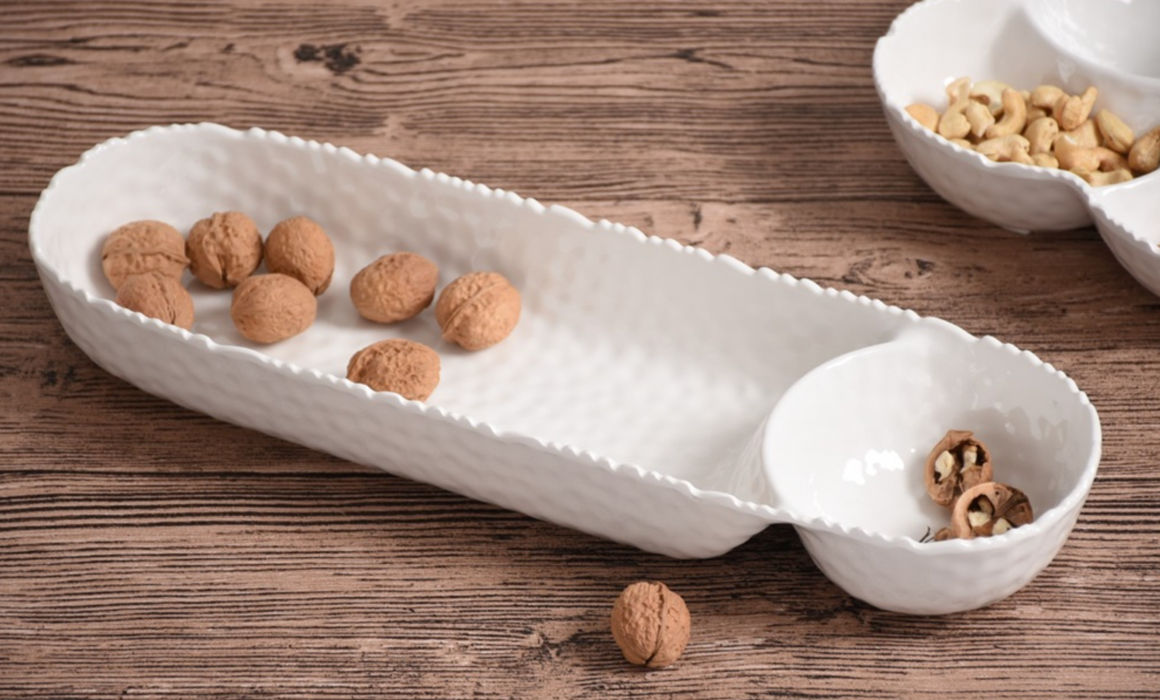 Melamine Chip and Dip, White
