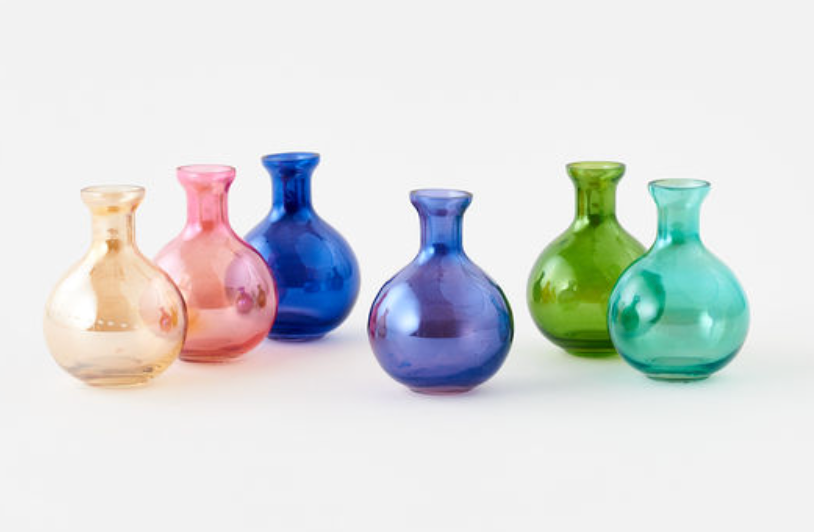 Iridescent Bottle Vase, Green