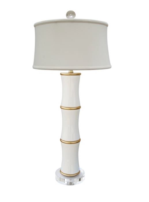 White Bamboo Lamp with Shade