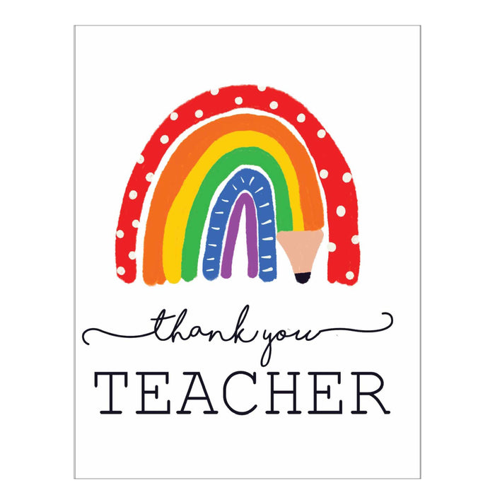Greeting Card, Teacher Rainbow