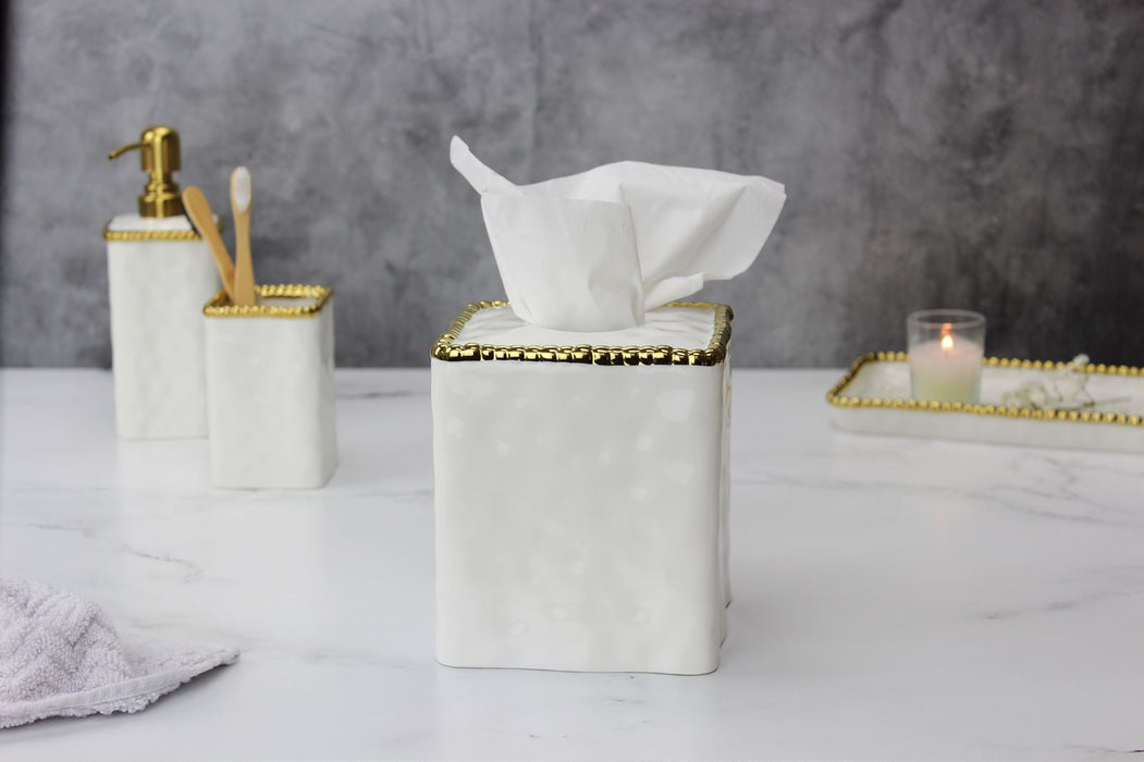 Pampa Bay SQ Tissue Box, Gold