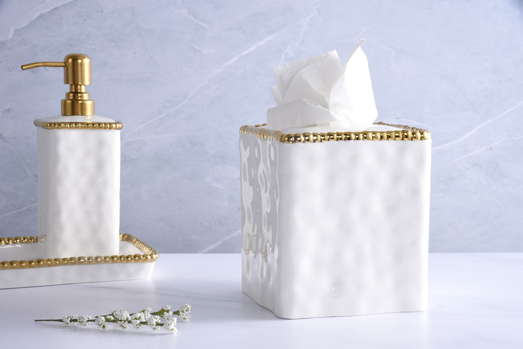 Pampa Bay SQ Tissue Box, Gold