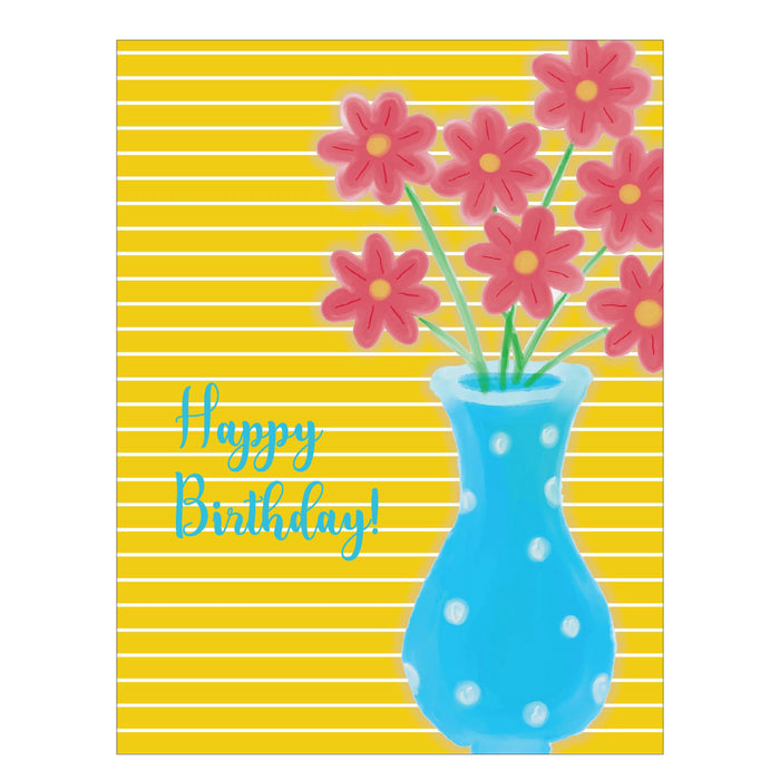 Greeting Card, Vase of Happy Flowers
