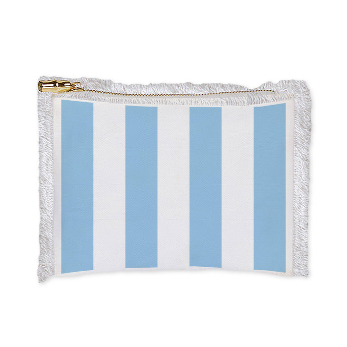 Large Cosmetic Bag- Cabana Stripe Blue/white
