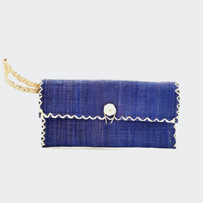 ChiChi Straw Clutch Bag: Blue