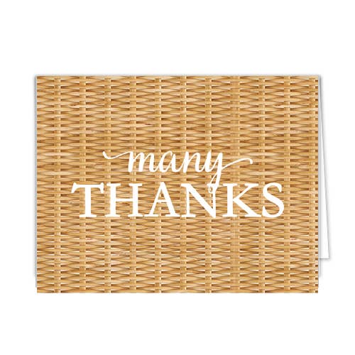 Rattan “Thanks” Folded Notecards